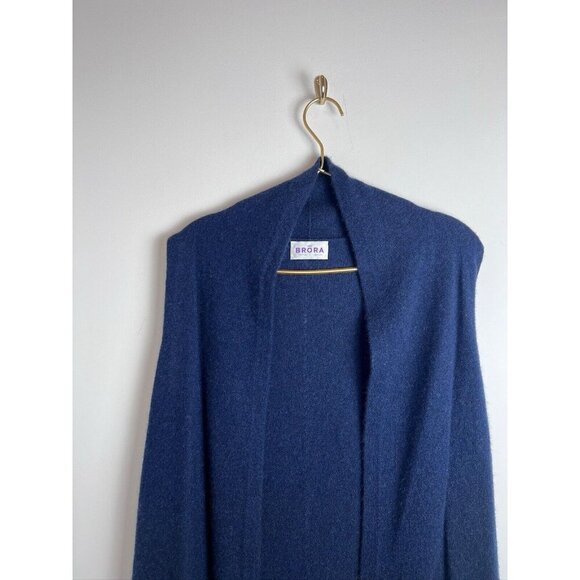 Brora Sweater Womens Cashmere Cardigan Vest Cozy Blue 4-6 - Picture 4 of 13
